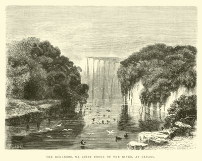 A remansók, vagyis a folyó csendes zugai Canarinál alkotó: Edouard Riou